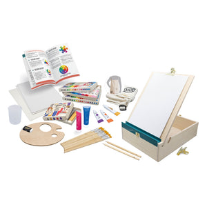 Holzkoffer für Künstler mit Zubehör