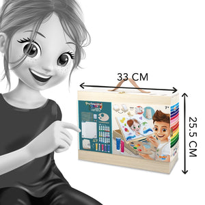 Holzkoffer für Künstler mit Zubehör