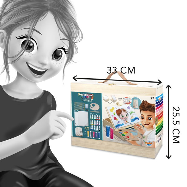 Holzkoffer für Künstler mit Zubehör