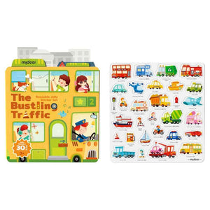 Zestaw wielorazowych żelowych naklejek mideer - The Bustling Traffic