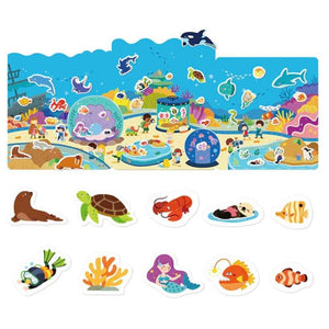 Zestaw wielorazowych żelowych naklejek mideer - Incredible Aquarium