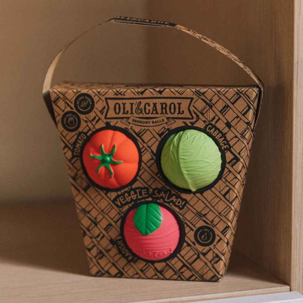 Piłki sensoryczne dla niemowląt Oli&Carol - Sałatka Jarzynowa