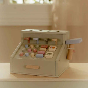 Drewniana kasa fiskalna ze skanerem i czytnikiem kart Little Dutch