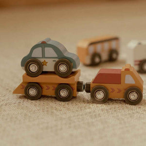 Zestaw 9 drewnianych pojazdów Little Dutch