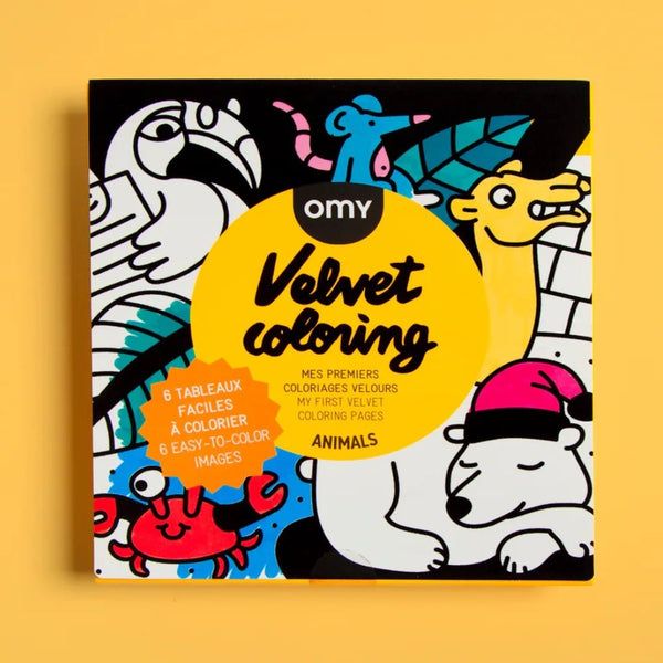 Set mit 6 Samt-Malbüchern – Tiere