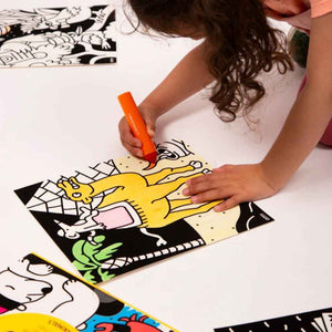 Zestaw 6 welwetowych kolorowanek OMY - Zwierzęta