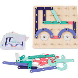 Drewniana tablica manipulacyjna z płytkami BS Toys - Geoplank