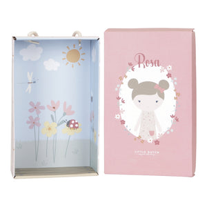 Stoffpuppe Rosa 35 cm – Kuschelpuppe aus der Little Pink Flowers Kollektion