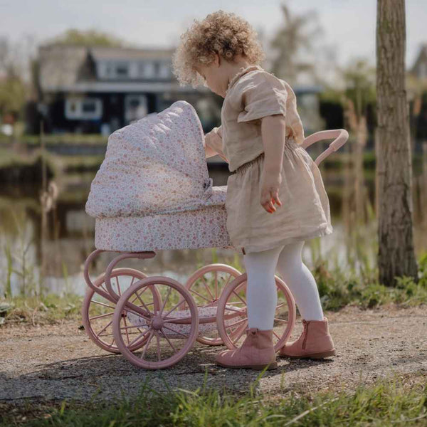 Puppenwagen Soft Flowers – Tiefer Puppenbuggy