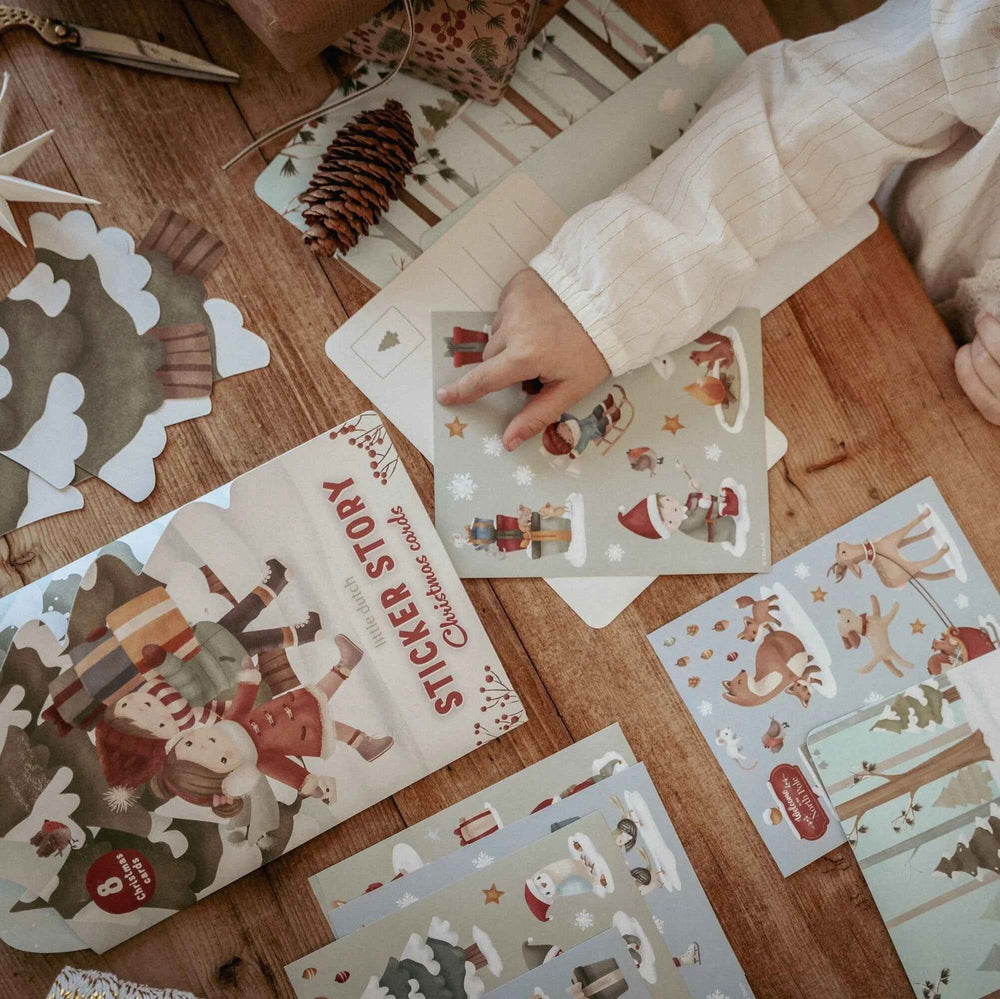 Little Dutch weihnachtliches Stickerset mit Postkarten
