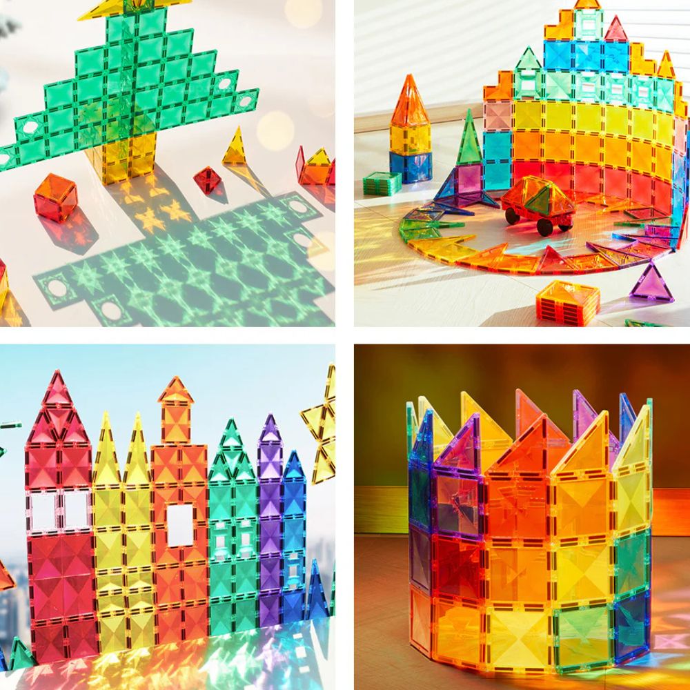 Magnetbausteine – Warmfarben, 20 Quadrate