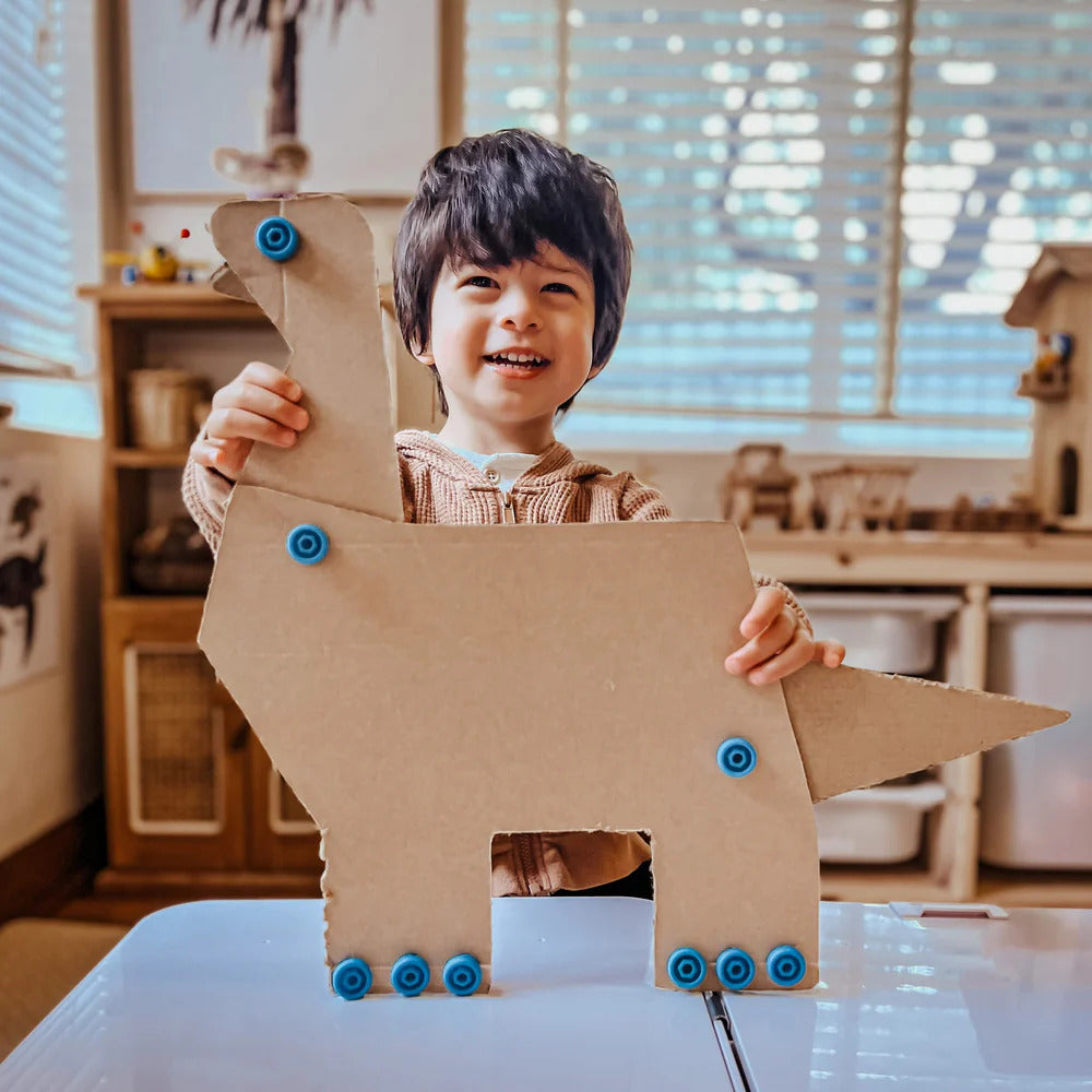 Makedo Zestaw konstrukcyjny für Kinder ab 5 Jahren zur kreativen Gestaltung mit Karton