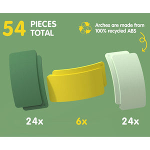 Baukastenset Builder Set – Bögen, 54 Teile