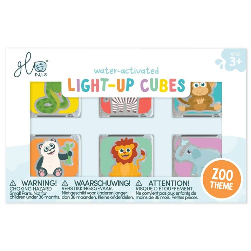 Sensorische Würfel, die im Wasser leuchten – Tiere, 6 Stück