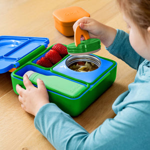 Lunchbox mit Thermoskanne OmieBox – Monster Blue