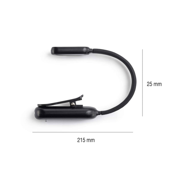 LED-Leselampe für Bücher mit USB-Anschluss – schwarz