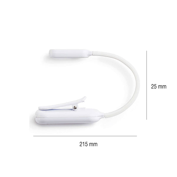LED-Leselampe für Bücher mit USB-Anschluss – weiß