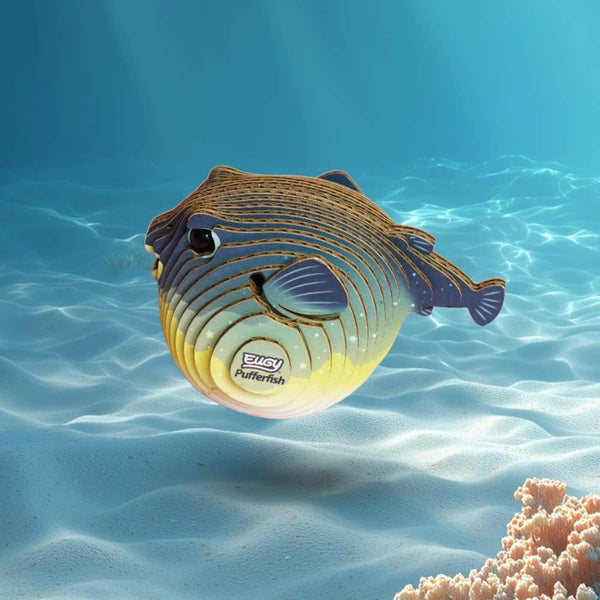 Öko-Puzzle 3D – Kugelfisch – schaukelnder Fisch