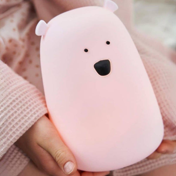 Große Teddybär-Lampe – rosa mit Fernbedienung