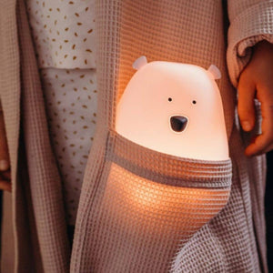 Große Teddybär-Lampe – rosa mit Fernbedienung