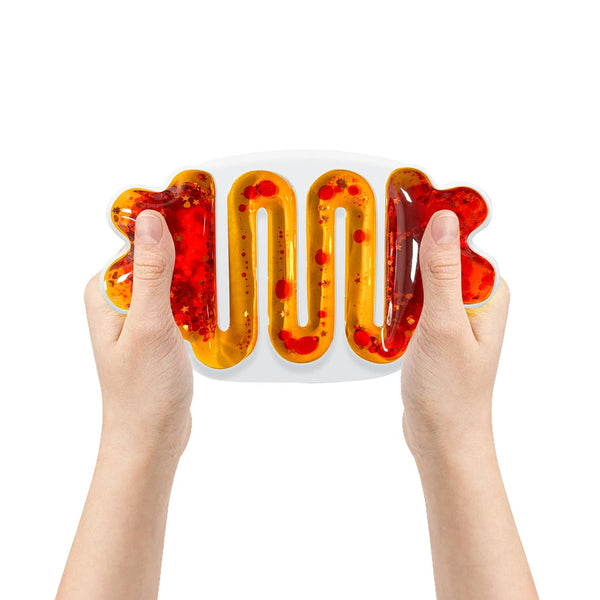 Sensorischer Squishy-Knetball mit Flüssigkeit – orange