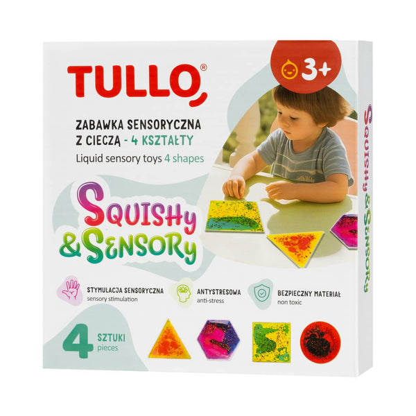 Squishy-Sensorik-Spielzeuge mit Flüssigkeit – 4 Formen