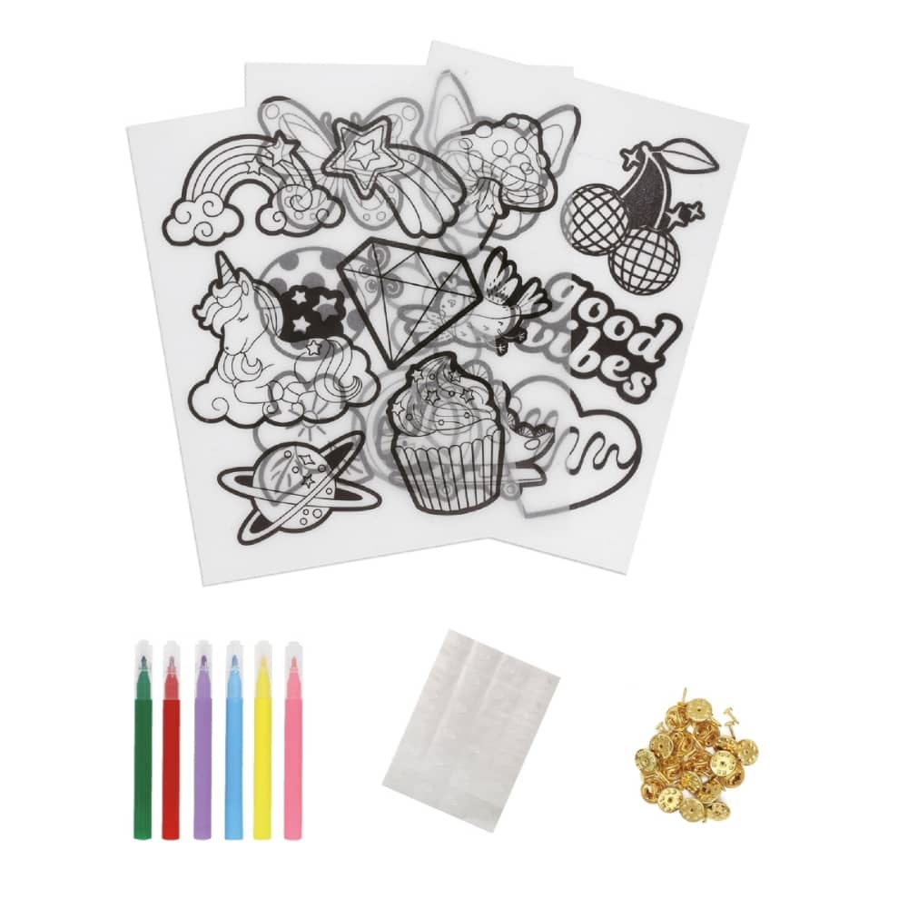 DIY Craft Kit Kreativset – Ansteckpins, 18 Stück