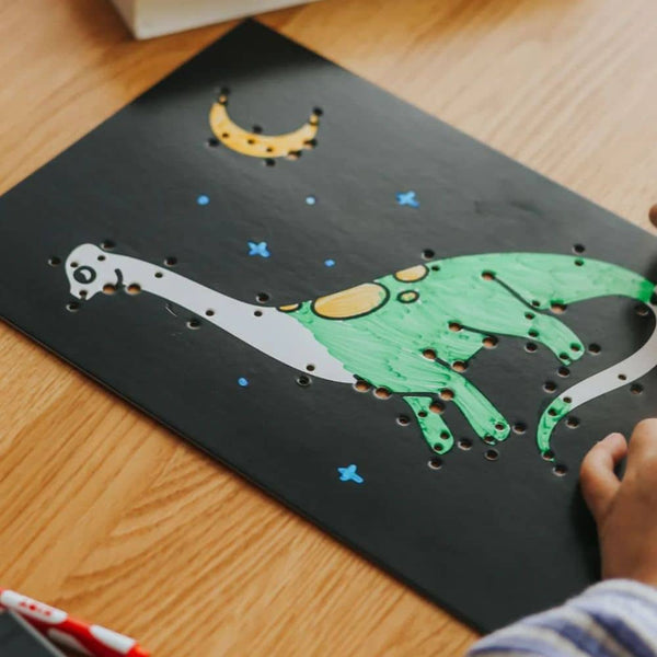 Set zum Basteln einer leuchtenden Wanddekoration – Kidyneon Dinosaurier, 3 Stück