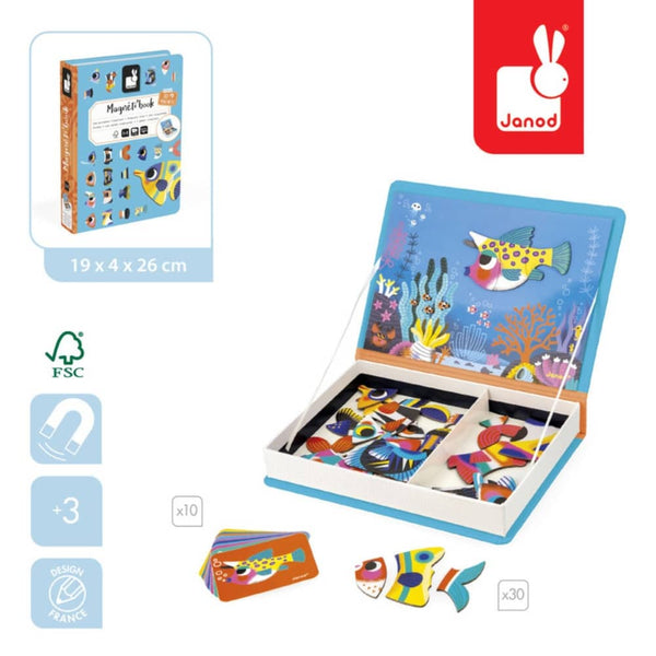 Magnetisches Puzzle Magnetibook Janod – Fische 3+