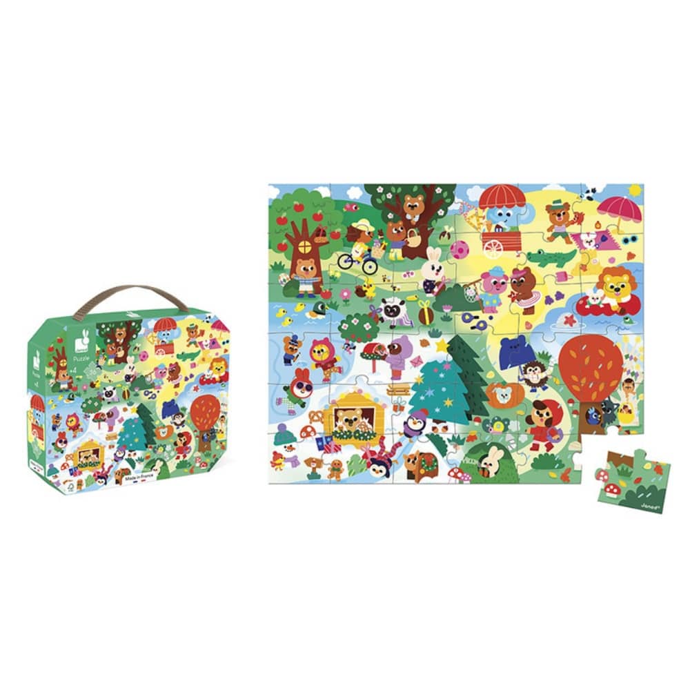Puzzle im Koffer – 4 Jahreszeiten, 36 Teile