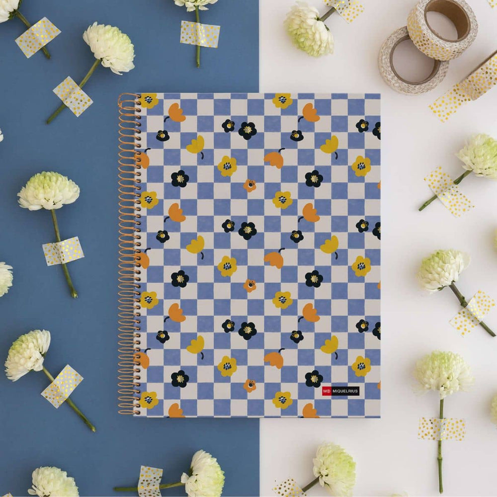 A4 Spiralnotizbuch Square It - 120 Blatt kariert (4 Farbsegmente)