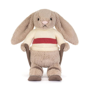 Kuscheltier Beiger Hase auf Skiern (20 cm)