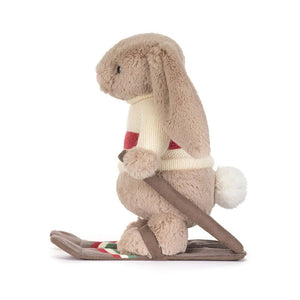 Kuscheltier Beiger Hase auf Skiern (20 cm)
