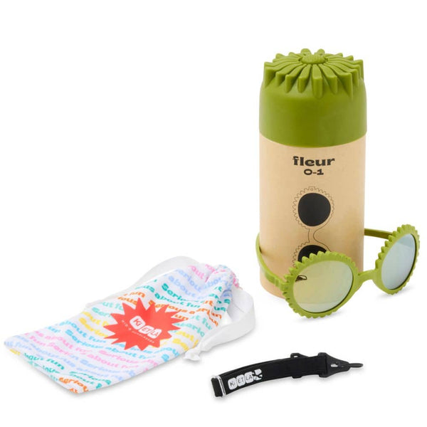 Flexible Kindersonnenbrille Fleur 1-2 J. - Olive