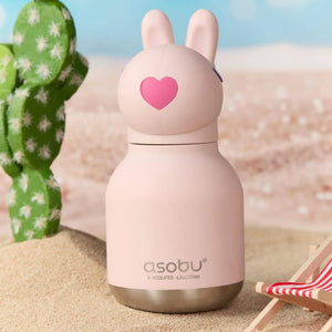 Thermo-Trinkflasche mit Strohhalm Mini Bestie – Hase (200 ml)