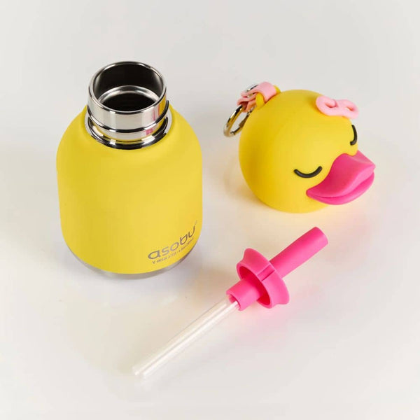 Thermo-Trinkflasche mit Strohhalm Mini Bestie – Ente (200 ml)