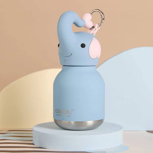 Thermo-Trinkflasche mit Strohhalm Mini Bestie – Elefant (200 ml)