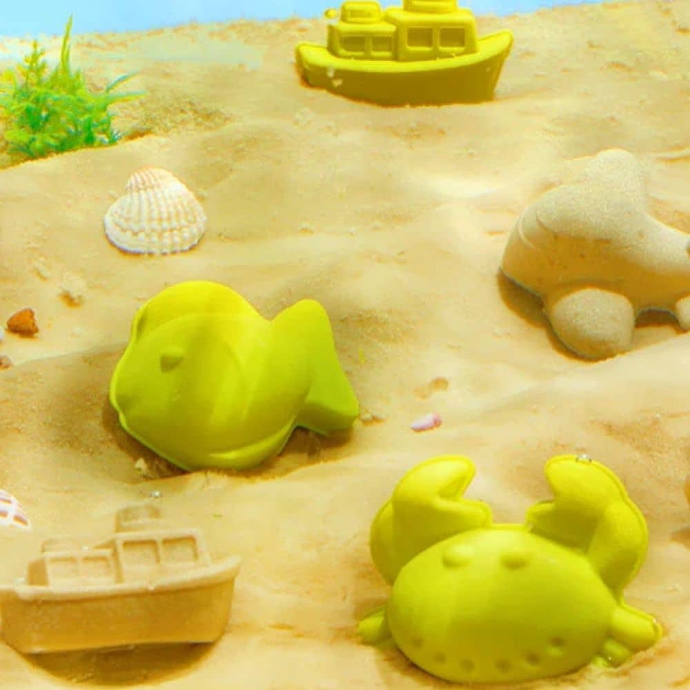 Kinetischer Sand Set aus Bienenwachs - 1 kg inkl. Förmchen & Spielwanne