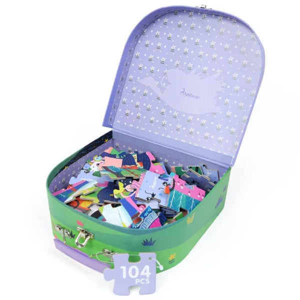 Mideer Kinderpuzzle im Koffer - Dornröschen, 104 Teile