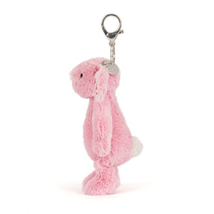 Schlüsselanhänger Hase – Rosa mit Blumenmuster (18 cm)