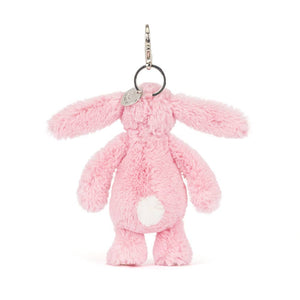 Schlüsselanhänger Hase – Rosa mit Blumenmuster (18 cm)