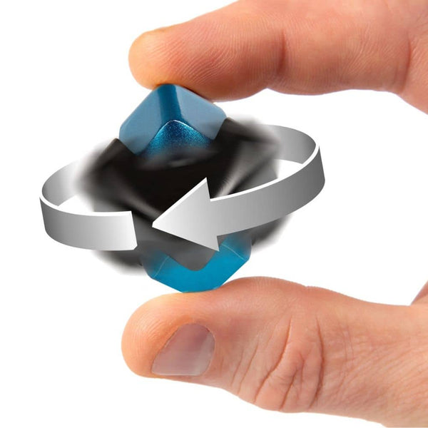 Geschicklichkeitsspielzeug – Fidget Cube Spinner - schwarz/blau