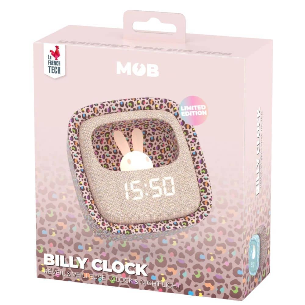 Wecker mit Lampe und Schlummerfunktion Billy - Regenbogen-Leopard