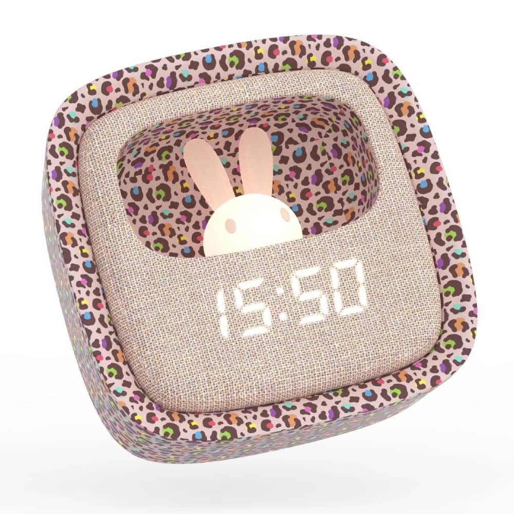 Wecker mit Lampe und Schlummerfunktion Billy - Regenbogen-Leopard