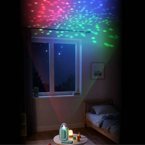 Disco-Karaoke-Set für 2 Mikrofone mit Projektor – blau