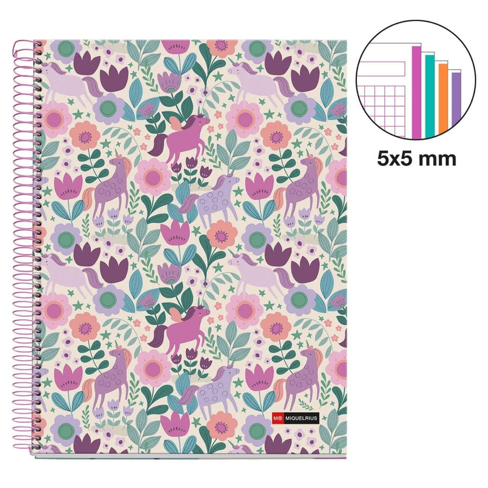 Spiralblock, A4-Heft mit einzelnen Blättern – Magic Unicorn, 120 Seiten