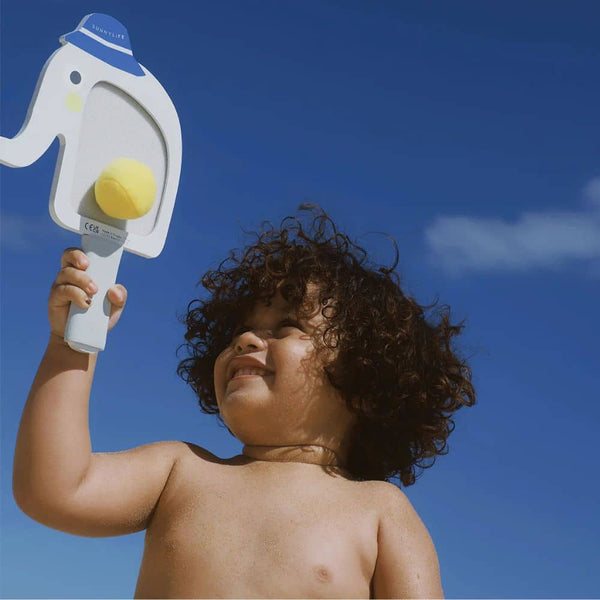 Doppelseitige Beachballschläger mit Klettverschluss – Eli the Elephant
