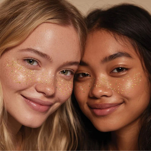 Gesichtssticker – goldene Glitzersommersprossen, 3 Stück