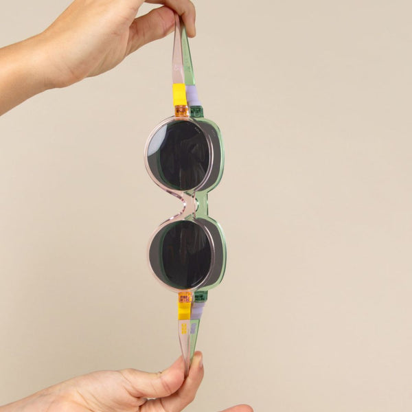 Flexible polarisierte Kindersonnenbrille Urban 7-12 J. - Green Lavender
