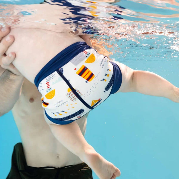 Happy Nappy DUO Schwimmwindel für 2–3-Jährige – Tug Boats (XXL)